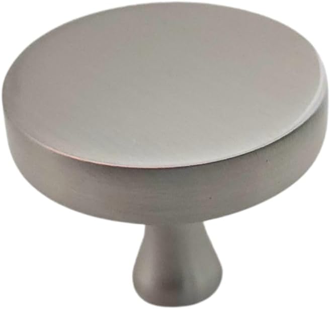 CAYBO Black 1 1/4 inch / 31.5mm (Diameter) Solid Round Knobs for Bathroom, Kitchen, Office and Closet cabinets and Drawers 10 Pack