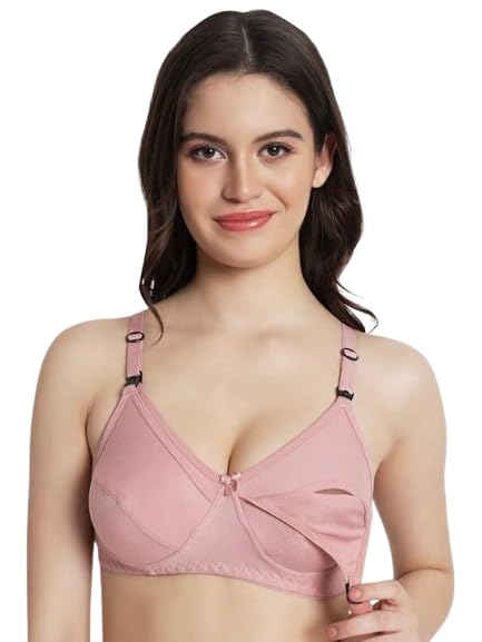 Women’s Cotton Front Open Nursing Bra – Non-Padded, Non-Wired Full Coverage Maternity & Feeding Bra with Easy Clip Closure-picture-21