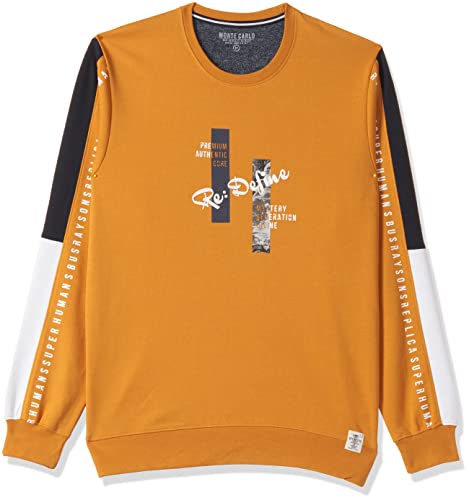 Image of Monte Carlo Boys Coton BLND Maroon Print Round Neck Sweatshirt