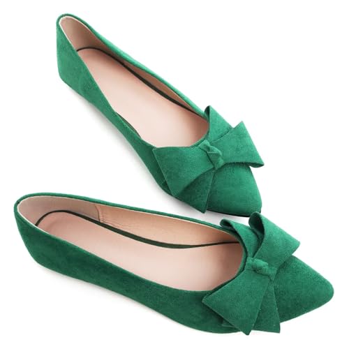 Image of TN TANGNEST Flats Shoes Women Comfort Casual Loafers | Classic Pointed Toe Bowknot Flats Cute Slip On Flats, Wear to Work Travel Walk