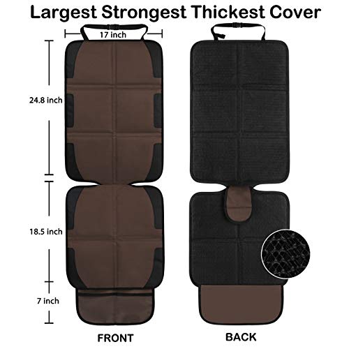 Car Seat Seat Cover Protector, 2 Pack Large Waterproof Child Baby Carseat Seat Protectors Pad Mat For Leather Seats For Truck, Suv, Sedan, Brown #TOP2