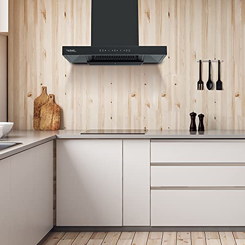 Image of Hindware Smart Appliances Atlanta 75 cm Chimney |1350 CMH | Auto Clean | MaxX Silence | Filterless | Touch Control, Motion Sensor | 10 Yrs Warranty on Motor & 2 Yrs on Product (Black, 32% Less Noise)