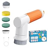 OHMA Brosse de Nettoyage Électrique Rotative – 4 Têtes – Jusqu'à 2h30 d'autonomie - Joints, Carrelage, Douche, Salle de Bain et Cuisine – Étanche IPX7 – USB-C – Garantie 3 Ans