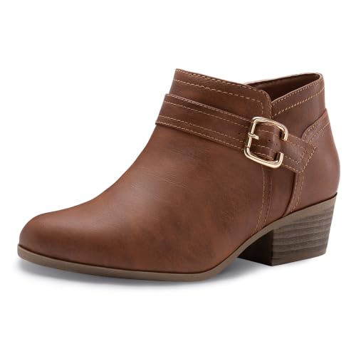 Image of Athlefit Women's Chunky Low Heel Short Ankle Boots