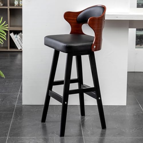 Tabourets de bar en bois avec dossier haut pour comptoir de cuisine