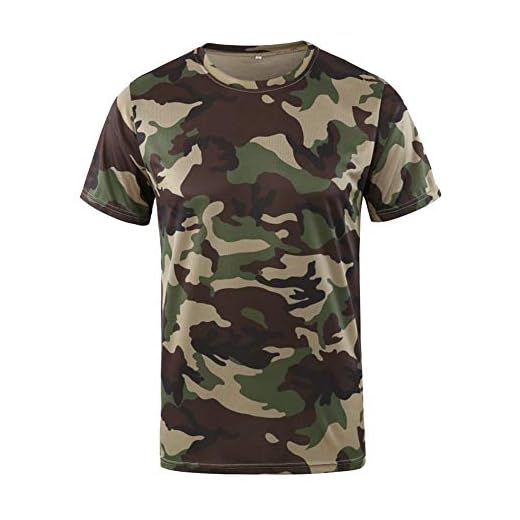 DAIHAN Homme Imprimé Camouflage Tactique Militaire Manche Courte T-Shirt Camo Top Respirant T-Shirt à séchage Rapide 8 XL