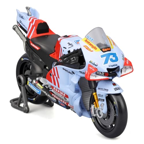 MAISTO Maqueta MotoGP 2024 Ducati Gresini Marc Márquez, Dorsal 93, Escala 1:18 con soporte exhibición, Metal die-cast, Fórmula 1, Moto de carreras, +3 años (78119)