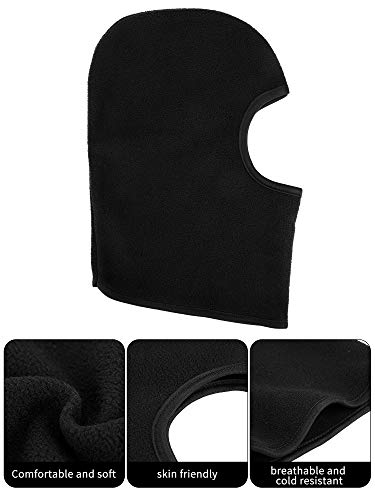 Satinior 2 Pieces Kid Balaclava Hats Windproof Ear Muffs Hats Winter Fleece Warm Hat For Boy Girls (Black, Royal Blue), Medium #TOP4