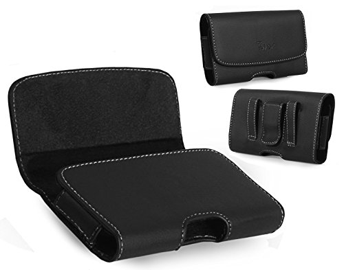 TMAN XL Size Horizontal Leather Holster Magnetic Closure Carry Pouch Case with Belt Clip & Belt Loop for Samsung Galaxy S8 Plus (Fits the Phone with Otter Box / Heavy Duty Protective Case) -  T MAN, B06Y1LMPFD