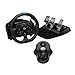 Logitech G G923 Volante de Carreras y Pedales, TRUEFORCE Force Feedback + Palanca de Cambio Logitech G Driving Force, Cuero Auténtico, Para PS5, PS4, PC, Mac, Negro
