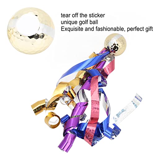 Bolas de golfe de ouro com fita, 3 peças de bola de golfe banhada a ouro luxuosa e elegante bola de