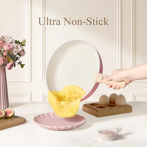 Image of CAROTE Pots and Pans Set, Nonstick Cookware Set Detachable Handle, 19pcs Induction Kitchen Cookware Sets Non Stick with Removable Handle, RV Cookware Set, Oven Safe, Pink