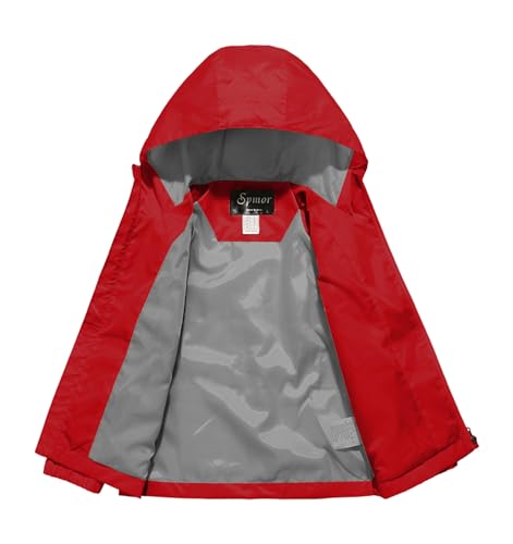 Image of Boys Girls Rain Jackets Lightweight Waterproof Hooded Raincoat Lined Windbreakers for Kids