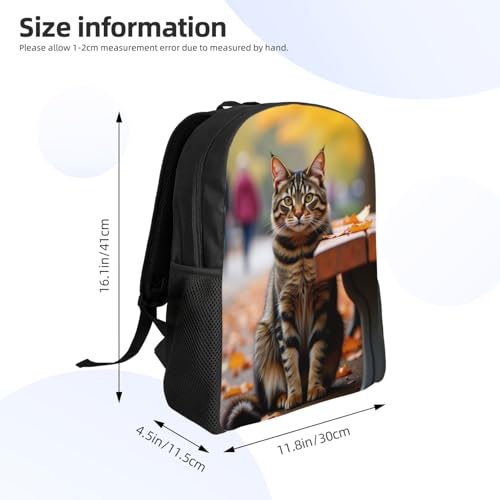 Comfort Fit Unisex Tabby C Sitting The Ground Next to Bench Backpack Gre Durable Daily Commute Travel Adventures 16 in4