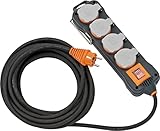 Brennenstuhl professionalLINE Steckdosenblock IP54 / Steckdosenverteiler 4-Fach (5m Kabel, Baustelleneinsatz und ständiger Einsatz im Freien)