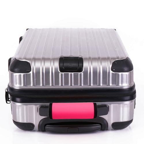 Image of Neoprene Luggage Handle Wraps for Traveling Bright Color Luggage Tags|Handle Wraps|Handle Covers (Pink 01)