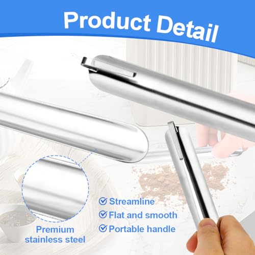 OQKAHIV 1pcs Eleganter Edelstahl Tischkrümelentferner - Tischkrümel adé! Für Esstische, 15cm, mit Metall-Clip, Ein Must-Have Accessoire,