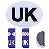 KINBOM 2pcs UK Car Sticker, 1pcs UK Oval Car Stickers and 2pcs UK Car Number Plate Stickers, UK Stickers for Cars Vans Trucks, No Blow Off and Easy to Remove Without Scratching