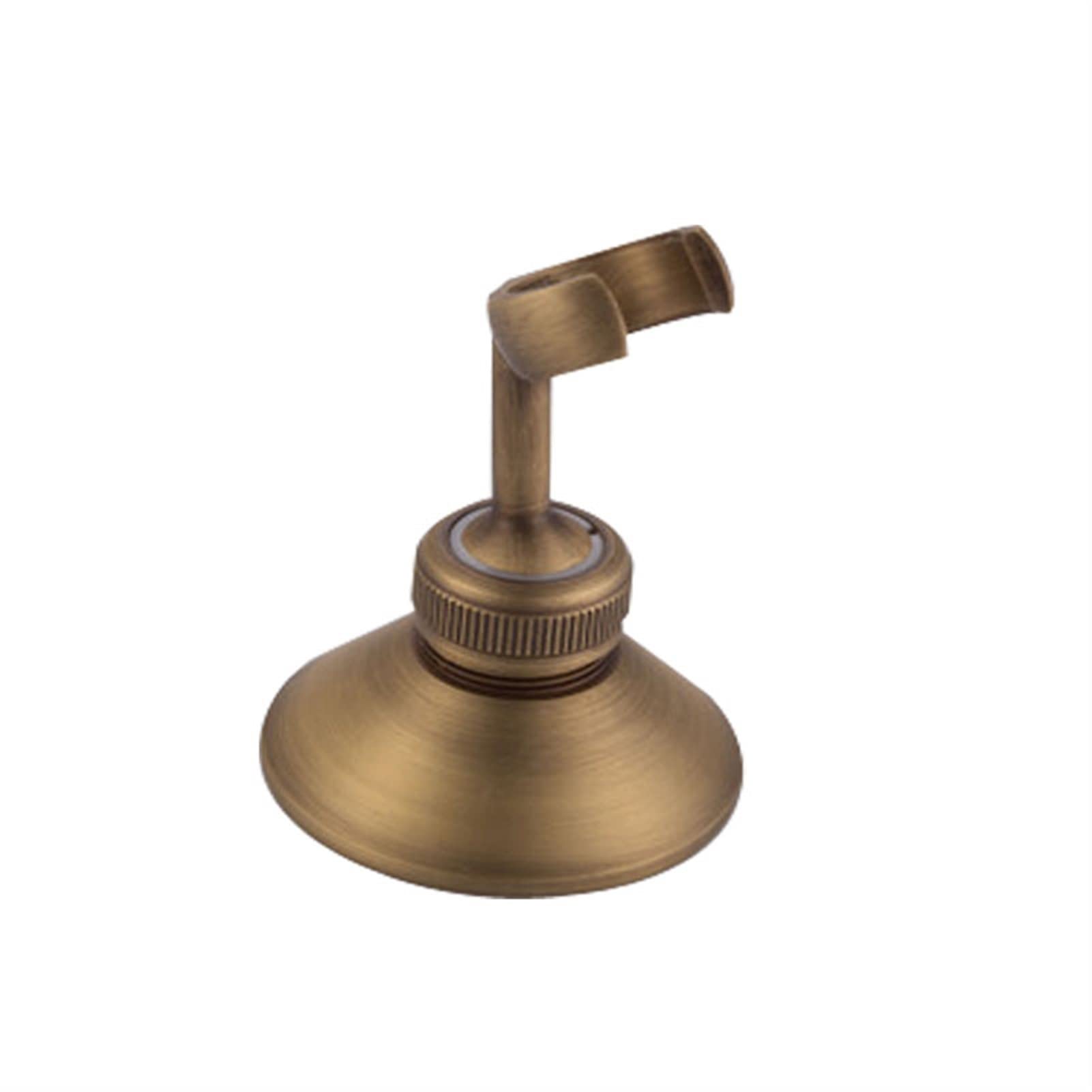 Soporte de Ducha de Mano para Pared, Redondo, Color Dorado/latón Antiguo, Universal, Ajustable (B011-Oro)