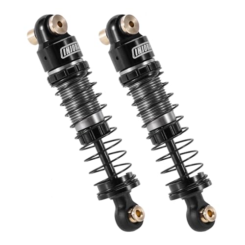 INJORA 40mm Big Bore Oil Shock Absorber for 1/24 SCX24 FCX24M Upgrade, 3.2g/Each(Black Aluminum & Nylon)