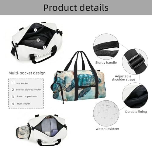 Bolsa de lona náutica impermeable con compartimento para zapatos 5