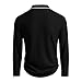 Xiaojmake Men's Knit Polo Sweater Casual Long Sleeve Textured Polo Sweater Lightweight Button Down Striped Knit Golf Sweater Black