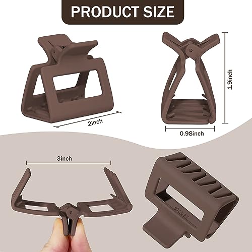 6 Pack de Pinzas de Garra para Cabello para Mujeres y Niñas, Medianas Rectangulares de 2 Pulgadas para Cabello Delgado o Medio miniatura 3