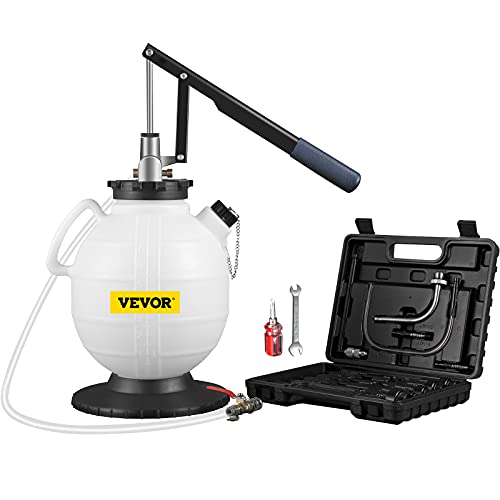 VEVOR Motor Öl Wechsel Absaugpumpe Umfüllpumpe Kupfer, 7,5 L Handpumpe, Vakuum Ölabsaugpumpe Manuell, Ölpumpe Getriebeöl absaugen mit Regelventil 15 gängigste Adapter für meisten Autos
