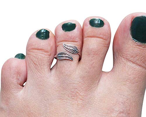 925 Sterling Silver Wrap Leaf Band Toe Ring/Knuckle Ring - Small Adjustable Dainty Ring Handmad By Miya Jewelry Creations #TOP6