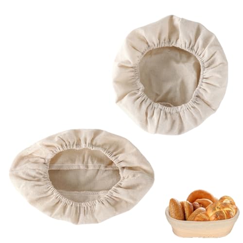 WUSJCOF 2 Stück Leinentuch Bäckerleinen Brot Backen Teigtuch Strudeltuch Gärtuch für Teigzubereitung und Backen (25cm)