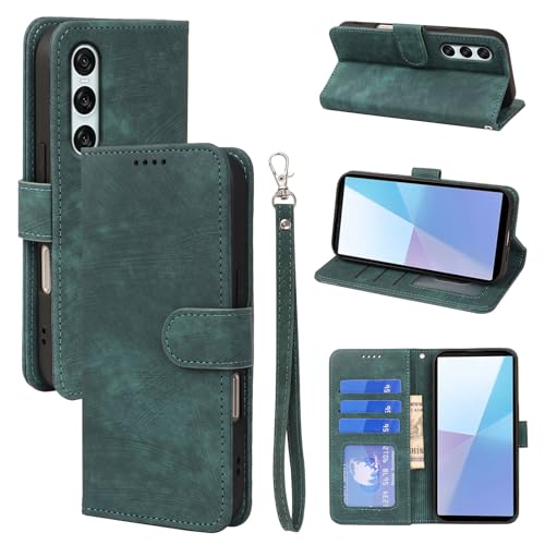 Seninhi 対応 Xperia 1 VII 用の ケース 手帳型 エクスペリア 1 vii カード収納 SO-51F / SOG15 スマホケース 職人仕様 手縫い革ケース ストラップ スタンド機能付き 財布型 360度保護 耐衝撃 レザー 多機能 ベ