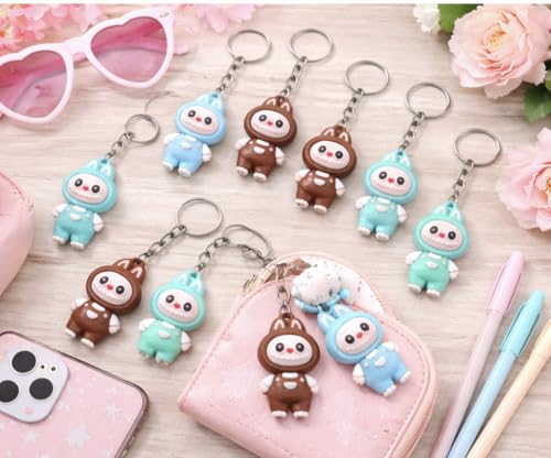 Image of Cartoon Character Keyrings Keychains for Kids Birthday Return Gifts for Boys /Girls (Set of 12)