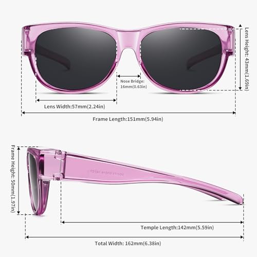 Image of GEGURI Polarized Sunglasses Fit Over Glasses for Men Women, Oversized Square Sun Glasses UV400 Protection Shades