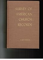 A survey of American church records B0006W0AAM Book Cover