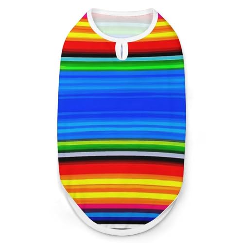 Adorable Pet Summer Vest Soft, Mexican Blanket Stripes Breathable & Cute for Dogs & Cats Tank Top