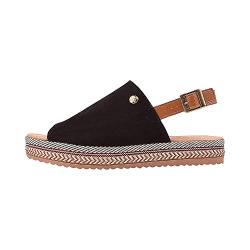 Sandalias Femininas Flatform Plataforma Sapatteria 010301 Tamanho:35;Cor:Preto