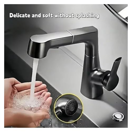 Grifo giratorio extraíble plateado con tres modos de agua 3