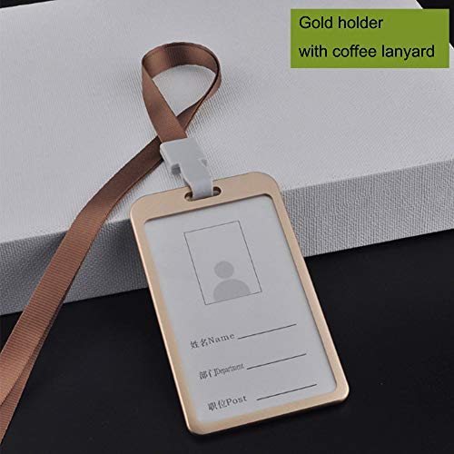 Utenew 3 Pack Aluminum Alloy Badge Holders With Lanyard And Removable Clip, Id Name Passes Cards Holder Protector Sleeve #TOP2