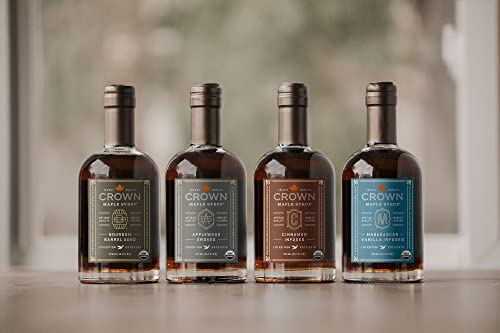Crown Maple Madagascar Vanilla Infused Organic Maple Syrup, 12.7 Fl Oz, Real Vanilla Bean, Pancakes, Baking, Cocktails & Brunch #TOP5