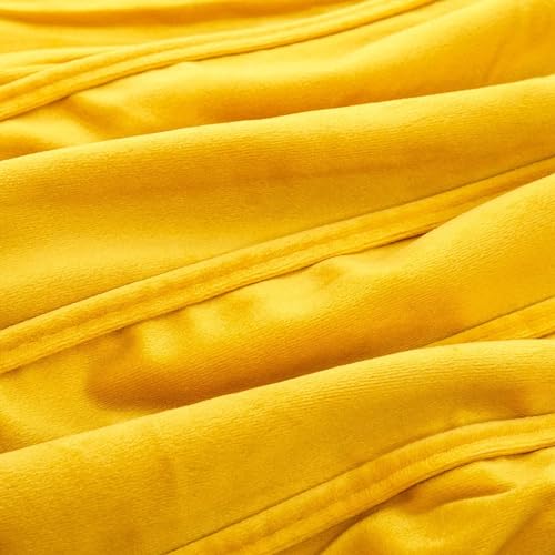 Image of Khooti Velvet Striped Cushion Cover Pack of 1-40 inchX40 inch /102X102 Cm | Orange Yellow | Soft Pillow Covers Cushion Case for Sofa Bedroom Living Room Chair Car, Cushion Cover with Zig Zag Pattern