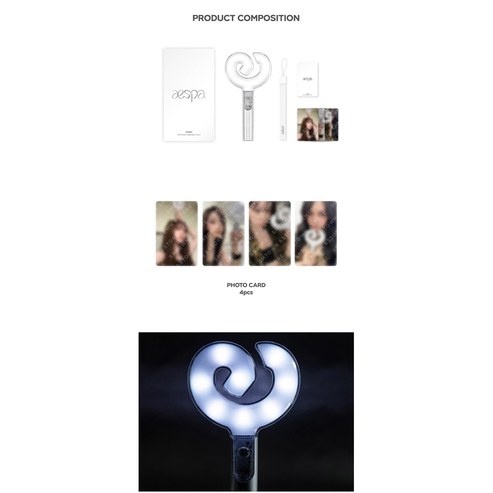 Amazon.com: KPOP HEAVEN AESPA Official LIGHTSTICK VER.2 + 4