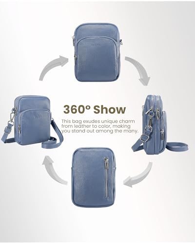 Image of befen Small Genuine Leather Crossbody Bag for Women Trendy Crossbody Purses with RFID Blocking Card Slots
