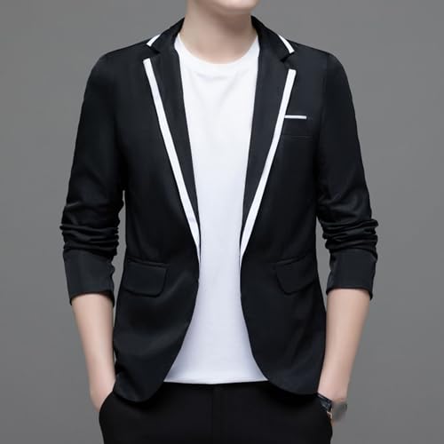 Mens Casual Slim Fit Suit Jacket 1 Button Daily Blazer Business Sport Coat Tops3