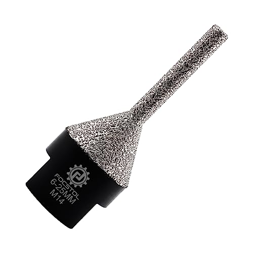 FOCSTOL Broca Fresado Diamante - 6-25mm Brocas Chaflán Biselado Diamante para Porcelánico Cerámica Mármol Granito M14 Rosca