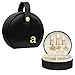 COLLECTIVE HOME - Travel Jewelry Case, Elegant Half-Moon Design with Gold Monogram, Detachable Handle, Personalized Accessory Organizer, Gift for Fashion-Forward Women and Teens, Black (a)