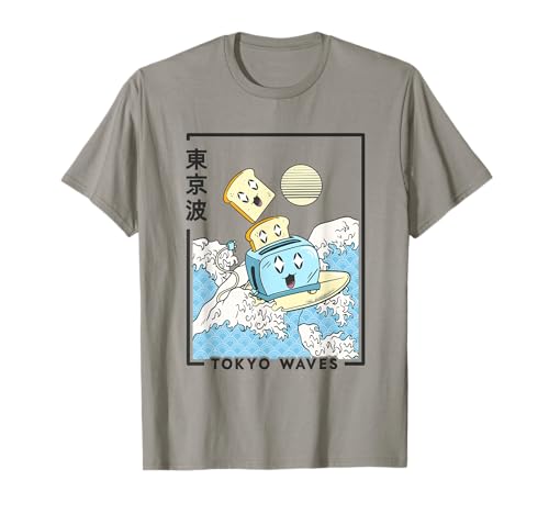 Happy Tostadora Japonesa Wave Anime Niños Kawaii Estética Camiseta