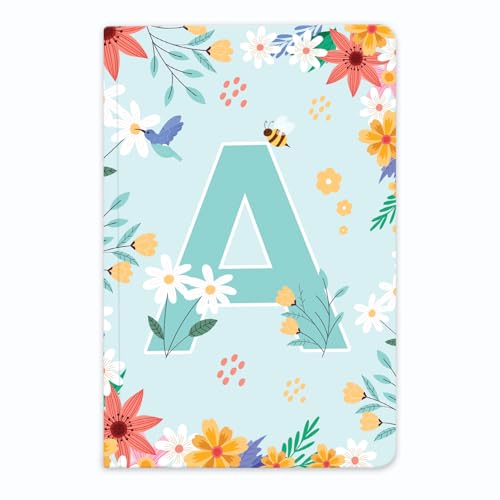 Image of Initial A Premium Soft Bound Notebook Diary for Girls and Women (B6, 90 GSM, 160 Ruled Pages) Floral Design Notebook Journal Diary