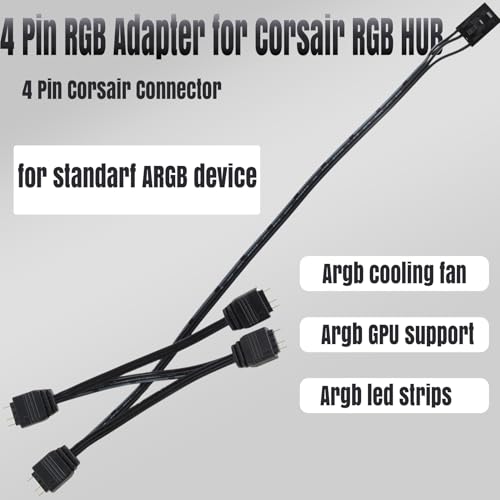 Adaptador RGB 4 Pin a 3 Pin para Corsair Commander Core miniatura 2
