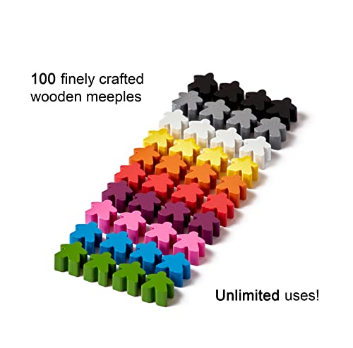 100 Wooden Meeples Family Games Accessories – Multi-Color Board Game Tokens Ideal For Sorting, Counting, Classrooms, Replacement Pieces #TOP1