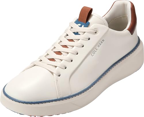 Cole Haan Men's Grandpro Topspin Golf Sneaker, Ivry/Auburn/Scroll, 10 Wide